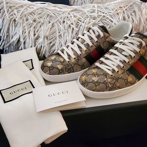 Gucci Men's Ace GG Supreme bees Sneakers Size G 8+